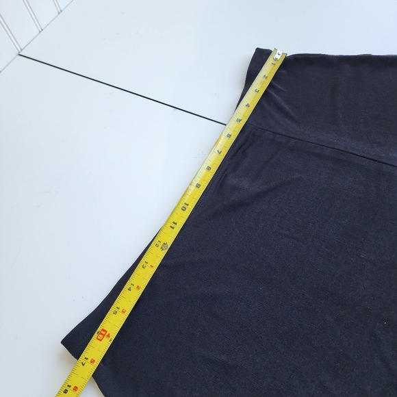 Pacific Beach Black Stretch Mini Pleated Swimwear Skirt Cover-Up Front Slit XL - Picture 5 of 8